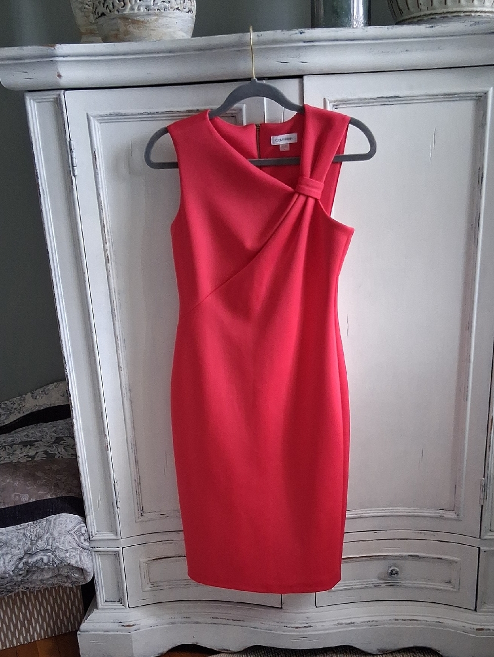 Calvin Klein Coral Red Sheath Dress